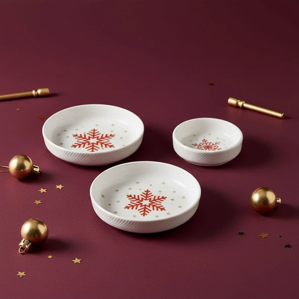 GÜRAL PORSELEN Diyar 3 Parça Bone Çerezlik - Kartanesi - Resim 3