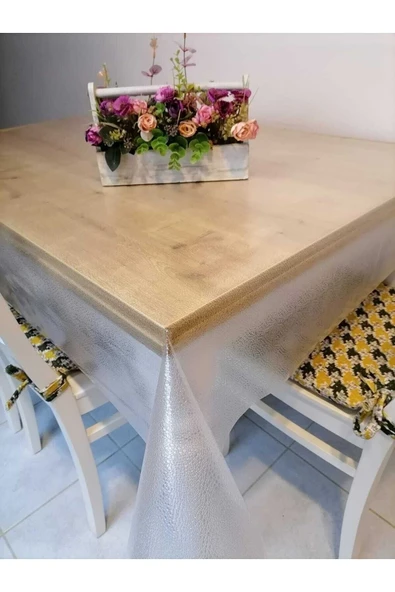 Statik Masa Örtüsü ,cam Buzlama Şeffaf Desenli 0,18 Kalınlığında - 3