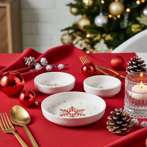 GÜRAL PORSELEN Diyar 3 Parça Bone Çerezlik - Kartanesi - Resim 2