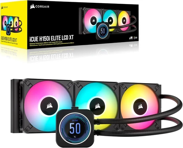 Corsair iCUE H150i Elite LCD XT CW-9060075-WW 360 mm İşlemci Sıvı Soğutucu - Teşhir - Resim 3
