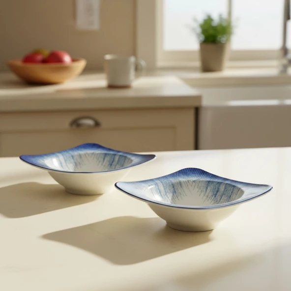 GÜRAL PORSELEN Spinoza 6 Parça 15x15 Cm Bone Kase Takımı - 845 - Resim 3