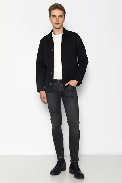 CEKMON Erkek Regular Fıt %100 Cotton İnce Likralı Gabardın Spor Gömlek Ceket - 2