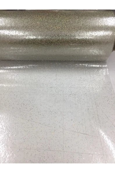 Şeffaf Zeminli Simli Pvc Masa Örtüsü 0.22 Mm Kalınlık. - 2