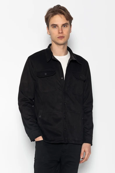 Erkek Süet Mont Çift Tarflı Giyilebilir Likralı Esneyebilir Polyester Mont - 4