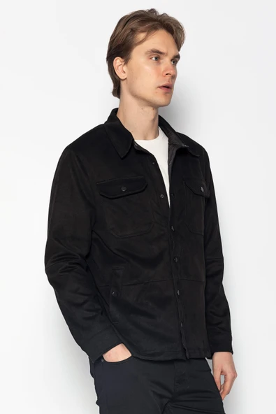 Erkek Süet Mont Çift Tarflı Giyilebilir Likralı Esneyebilir Polyester Mont - 5