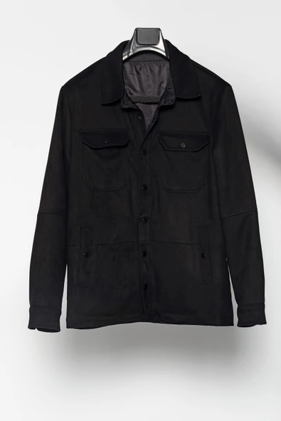 Erkek Süet Mont Çift Tarflı Giyilebilir Likralı Esneyebilir Polyester Mont - 8