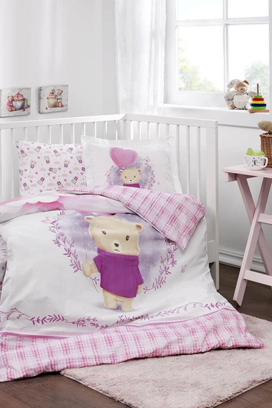 ÖZDİLEK BEBEK NEVRESİM TAKIMI PURPLE LOVER - 2