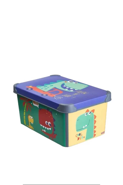 Style Box Dude Desenli 10 L Dekoratif Oyuncak ve Saklama Kutusu - 2