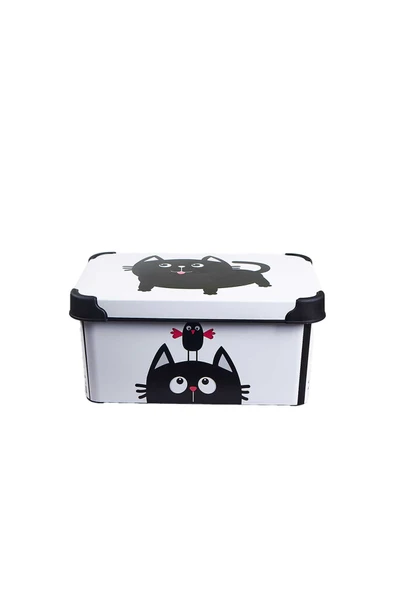 Style Box Meow Desenli 3 Parça Dekoratif Saklama Kutusu Seti - 3