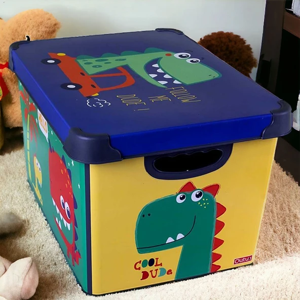 Style Box Dude Desenli 20 L Dekoratif Oyuncak ve Saklama Kutusu