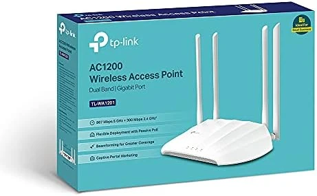 TP-Link TL-WA1201, AC1200 Mbps, Gigabit Portlu, Pasif PoE yi destekler, Erişim Noktasını, Menzil Genişleticiyi, Çoklu SSID yi destekler, Artırılmış Kapsama Alanı, Dual-Band Wi-Fi 5 Access Point - 3