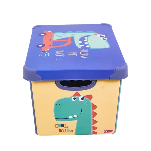 Style Box Dude Desenli 20 L Dekoratif Oyuncak ve Saklama Kutusu - 3