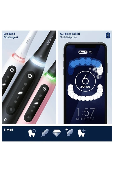 Oral-B iO 5 Beyaz Şarjlı Diş Fırçası - 4