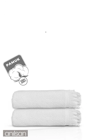 2'li Beyaz Jelena El Havlusu - 50x90 Cm, 225 Gr, %100 Pamuk, Spa Ve Otel Havlusu, Günlük Kullanıma Uygun - Resim 2