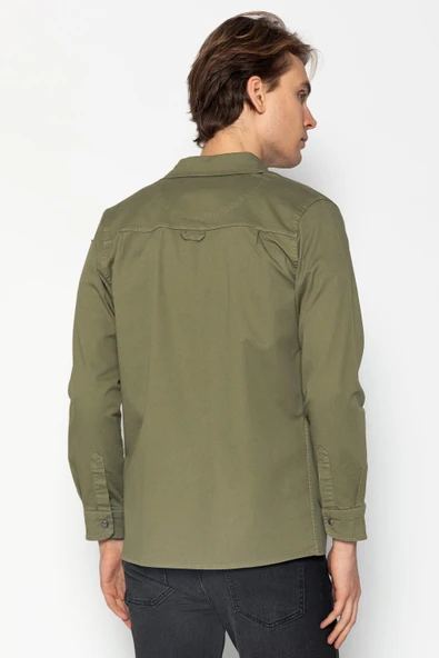 Erkek Regular Fit Baharlık Pamuk Gömlek Ceket - 10