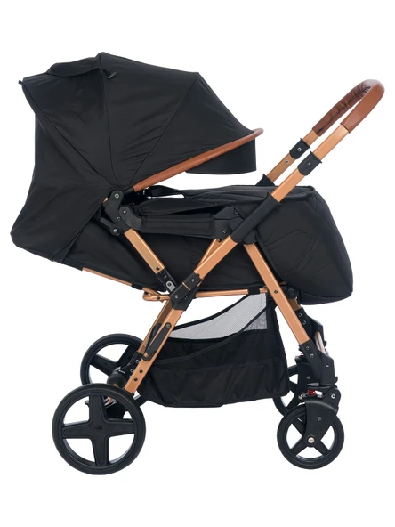 Bonibos Yukon Çift Yönlü Bebek Arabası Gold Siyah - 5