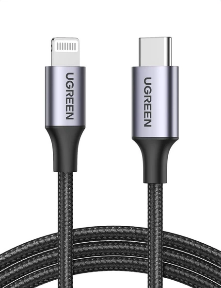 Ugreen Örgülü Type-C Lightning 1.5 Metre Hızlı Şarj Kablosu Outlet
