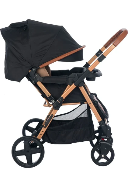 Bonibos Yukon Çift Yönlü Bebek Arabası Gold Siyah - 2