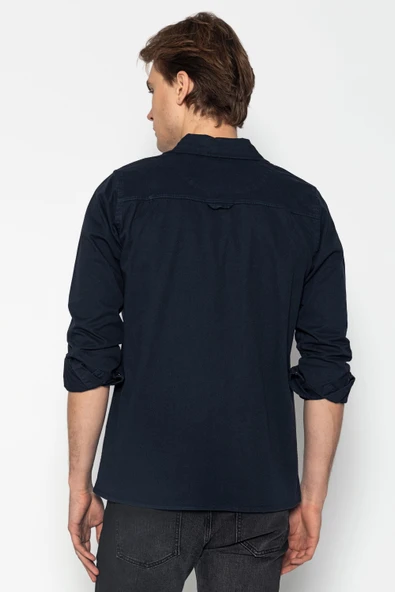 Erkek Regular Fit Baharlık Pamuk Gömlek Ceket - 5