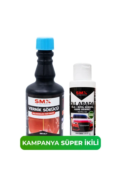 SMX Vernik Sökücü (500 Ml) + Hediye Cila, Boya Koruma Ve Hare Giderici 3'ü 1 Arada (100ml) ürün görseli 1