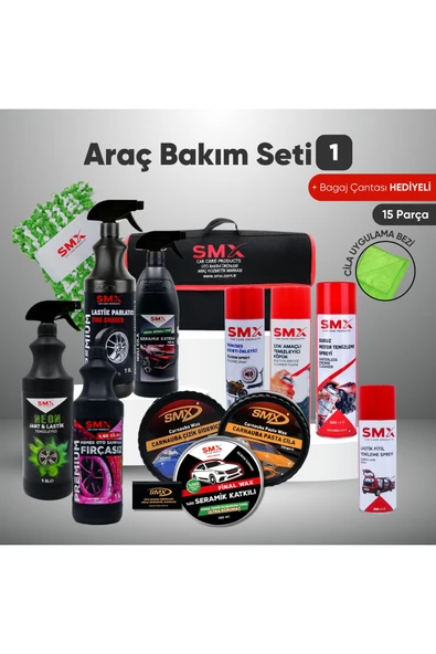 SMX Araç Bakım Seti 1 + Hediye Bagaj Çantası ürün görseli 1