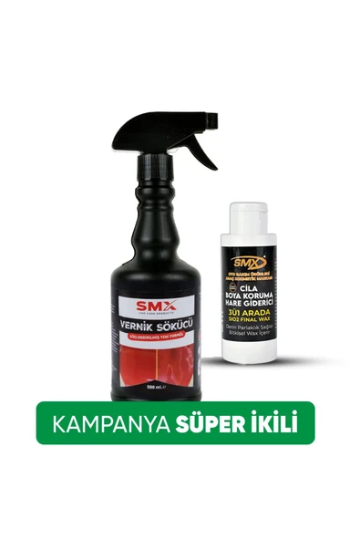 SMX Vernik Sökücü 500 ml 3'ü 1 Arada Cila-boya Koruma-hare Giderici 100 ml ürün görseli 1