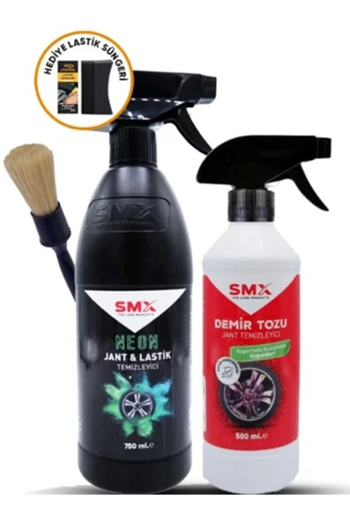 SMX Neon Jant & Lastik Temizleyici + Demir Tozu & Jant Temizleyici + Detay Temizlik Fırçası + Lastik Sü ürün görseli 1