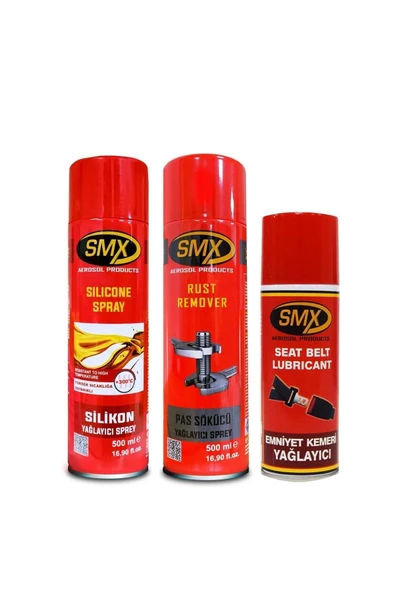 SMX Silikon Yağlayıcı Sprey / Pas Sökücü & Yağlayıcı Sprey / Emniyet Kemeri Yağlayıcı