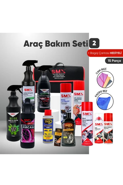 SMX Araç Bakım Seti 2 + Hediye Bagaj Çantası ürün görseli 1