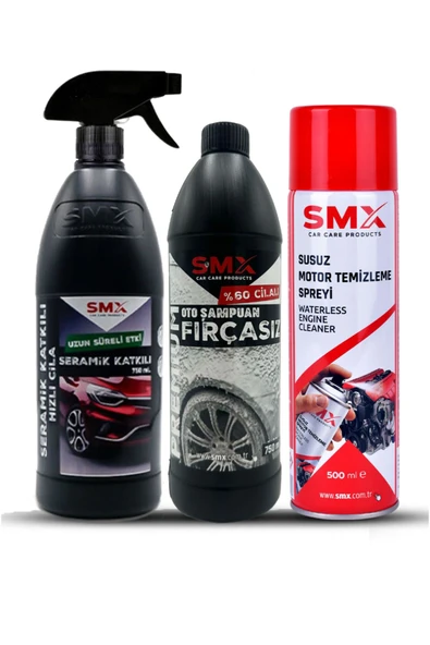 SMX Susuz Motor Temizleme Spreyi / Seramik Cila / Hızlı Cila / Pratik Cila / %60 Cilalı Oto Şampuanı ürün görseli 1