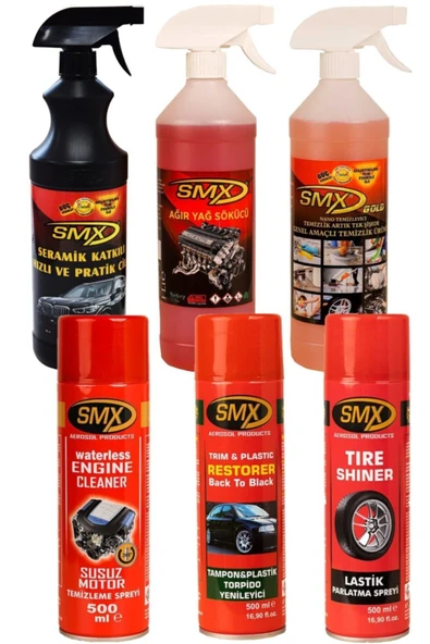 SMX Seramik Cila-ağır Yağ Çözücü-genel Temizleme-motor Tem.-lastik Parlatıcı-torpido Tampon Tem.