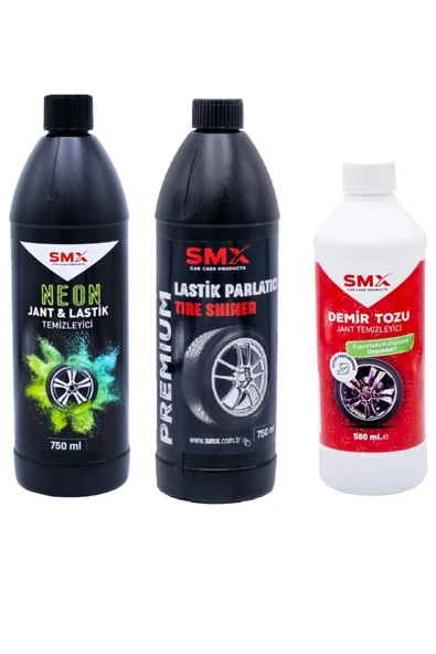 SMX Neon Jant & Lastik Temizleyici + Demir Tozu & Jant Temizleyici + Lastik Parlatıcı