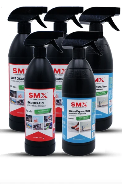 SMX Leke Çıkarıcı ( 3 Adet 750ml) Banyo, Fayans, Derz, Armatür Ve Duşakabin Temizleyici ( 2 Adet 750ml )