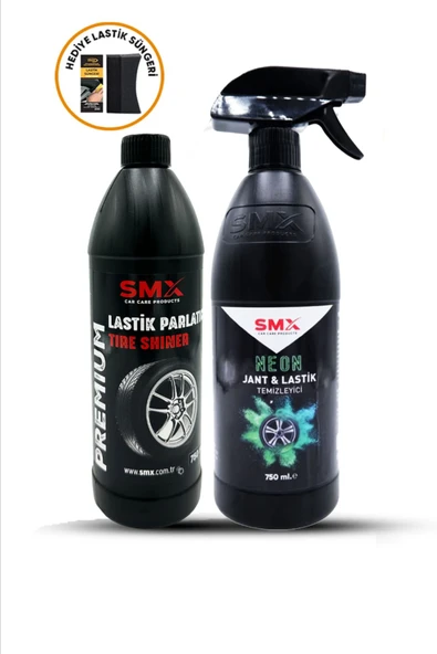 SMX Neon Jant Temizleyici 750ml Lastik Parlatıcı 750 ml Lastik Parlatma Süngeri ürün görseli 1