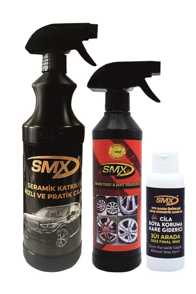 SMX Demirtozu&jant Temizleyici -seramik Katkılı Hızlı Cila-3'ü1 Arada Hare Giderici&boya Koruma&cila