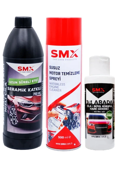 SMX Susuz Motor Temizleme Sprey-seramik Katkılı Hızlı Cila-3'ü1 Arada Hare Giderici&boya Koruma&cila ürün görseli 1