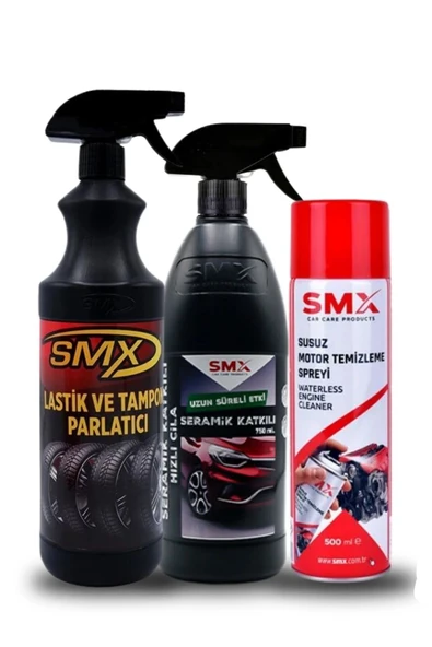 SMX Susuz Motor Temizleme Spreyi / Seramik Cila / Hızlı Cila / Pratik Cila / Lastik Parlatıcı / Tam