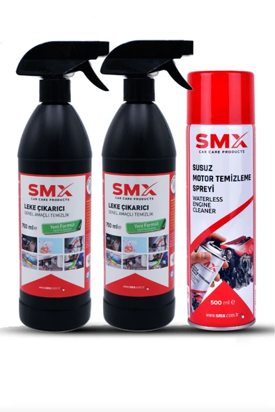 SMX Leke Çıkarıcı (GENEL AMAÇLI TEMİZLİK ÜRÜNÜ 750ML) 2 Adet Susuz Motor Temizleme Spreyi