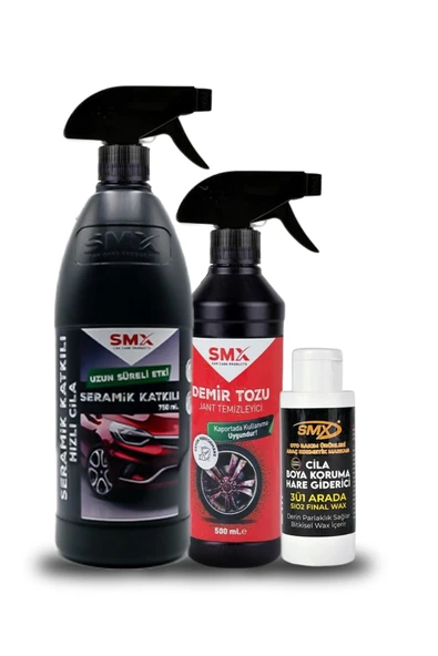 SMX Demir Tozu Jant Temizleyici Seramik Katkılı Pratik Cila 3ü1 Arada Cila-boya Koruma-hare Giderici