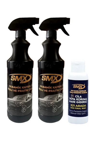 SMX Seramik Katkılı Hızlı Ve Pratik Cila (2 Adet) -3'ü1 Arada 100ml (hare Giderici&boya Koruma&cila)