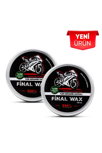 SMX Motosikletlere Özel Final Wax 150 ml 2 Adet + Hediye Takoz Cila Süngeri
