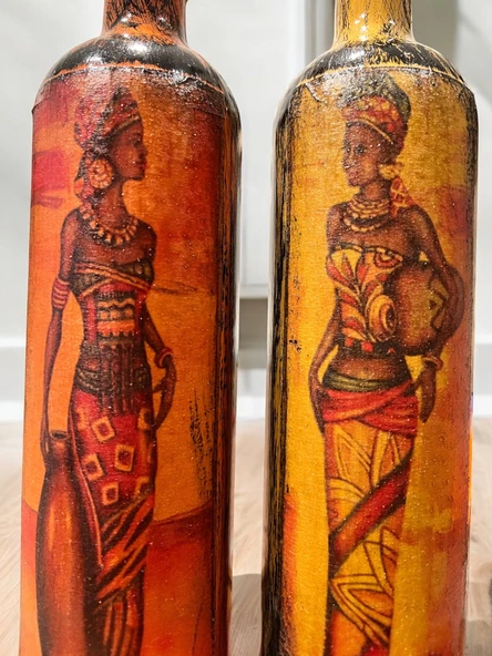 Eşsiz Afrika Kadın Figürlü Yağdanlık Seti 2 Li Set Ile Mutfağınıza Estetik Bir Dokunuş - 5