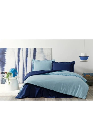 Özdilek Colormix Duz Tek Kişilik Nevresim Takımı - Aqua Lacivert