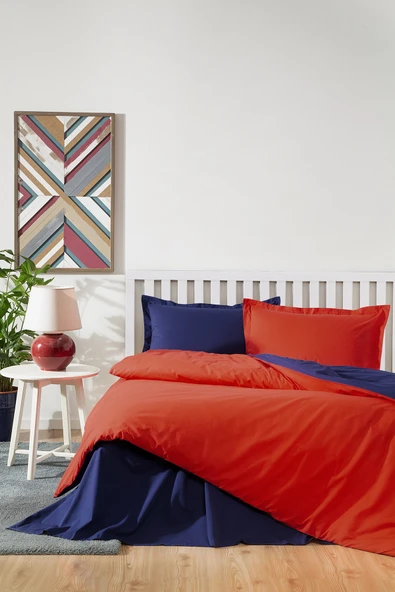 Özdilek Colormix Düz Tek Kişilik Nevresim Takımı - Kirmizi Lacivert