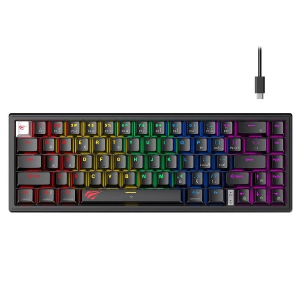 Havit Gamenote KB874L Mekanik Red Switch Gaming %60 Klavye - Siyah