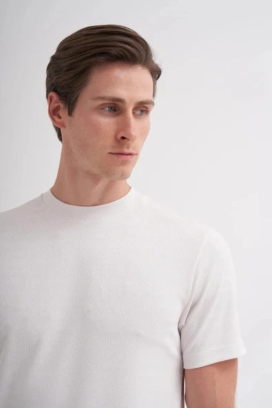 Cazador CAZ 4047 BIS YK T-SHIRT BEYAZ - Resim 4