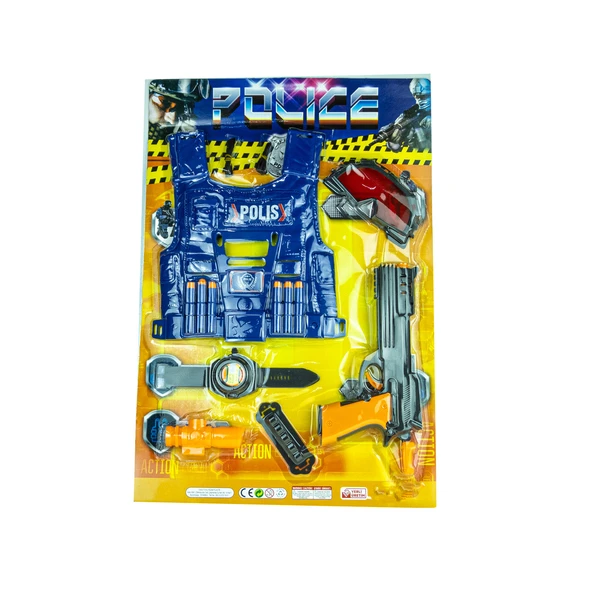Oyuncak Polis Seti 6 Parça Tabancalı Set