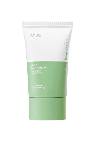 Airy Sun Cream SPF50+ PA++++ - Centella ve Mugwort Özlü Toz Karşıtı Güneş Kremi 50ml