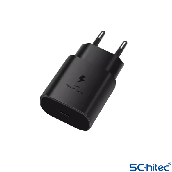 ScHitec 25W Hızlı Şarj Aleti Type-C Çıkışlı Type-C to Type-C Kablolu Şarj Cihazı Siyah SR64 - 2