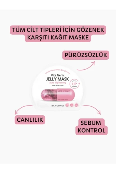 BANOBAGI Vita Genic Jelly Mask Pore Tightening Canlandırıcı Pürüzsüzlük Pamuk Maske
